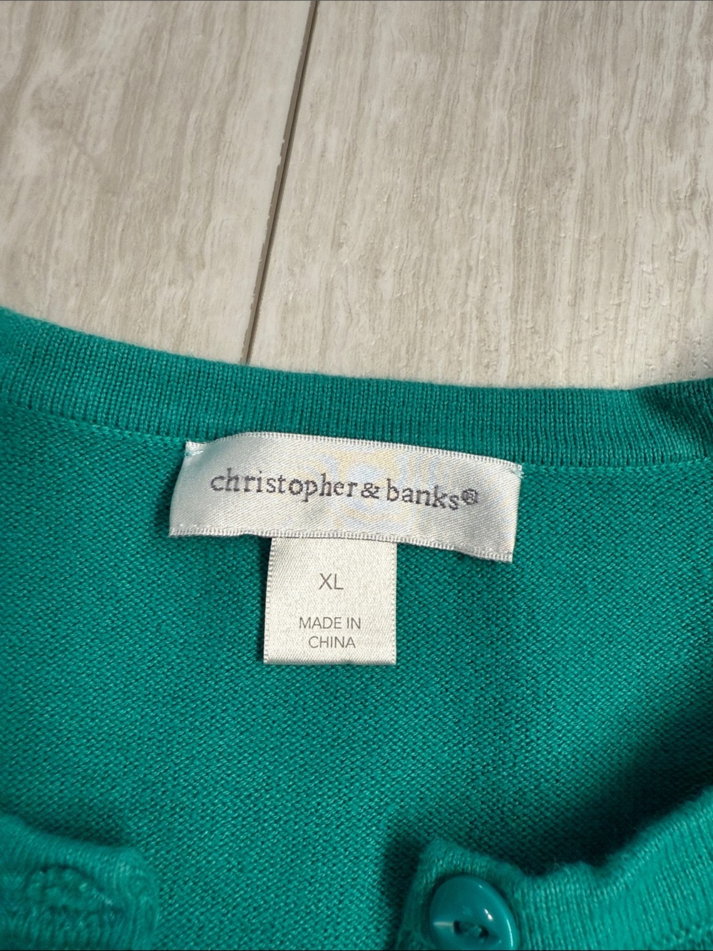 Christopher & Banks Green Crewneck Button Cardigan xl - Picture 2 of 4